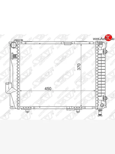 Радиатор двигателя SAT (пластинчатый, 2.6/2.8/3.0/3.2/3.6AMG, МКПП/АКПП) Mercedes-Benz E-Class ( W124,  S124) (1984-1996) седан дорестайлинг, универсал рестайлинг