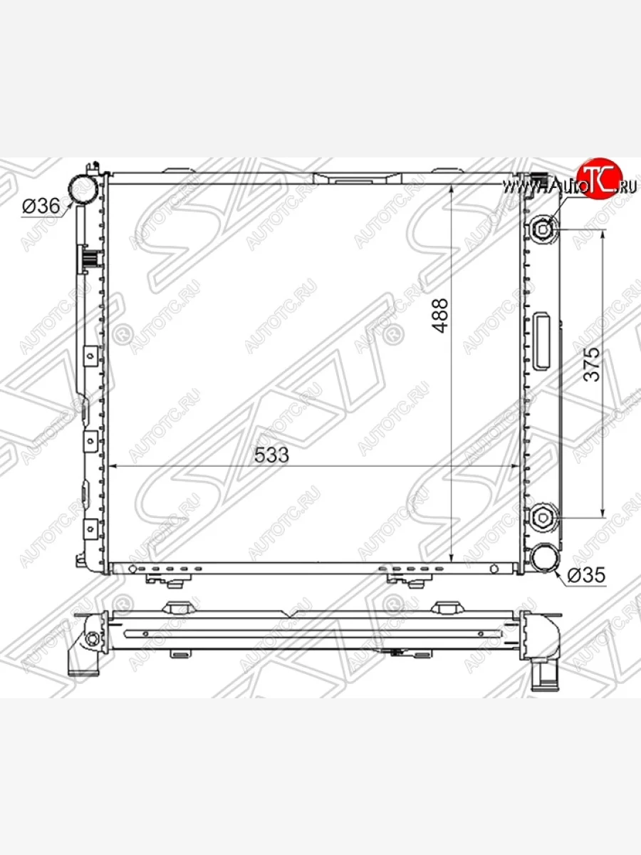 Радиатор двигателя SAT (пластинчатый, 3.0D, АКПП)  Mercedes-Benz E-Class (1984-1996) W124, S124  в Керчи Республика Крым