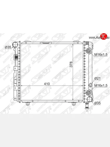 Радиатор двигателя SAT (пластинчатый, 2.2, МКПП/АКПП) Mercedes-Benz E-Class W124 седан дорестайлинг (1984-1993)