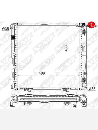 Радиатор двигателя SAT (пластинчатый, 2.0/2.2, АКПП) Mercedes-Benz E-Class W124 седан дорестайлинг (1984-1993)