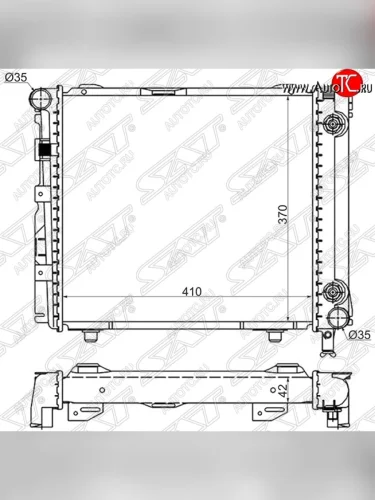 Радиатор двигателя SAT (пластинчатый, 2.0/2.2/2.3, АКПП) Mercedes-Benz C-Class W201 (190) седан (1982-1992)
