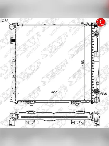 Радиатор двигателя SAT (пластинчатый, 2.0/2.2/2.3, АКПП) Mercedes-Benz E-Class W124 седан дорестайлинг (1984-1993)