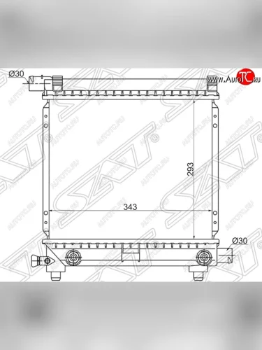 Радиатор двигателя SAT (пластинчатый, 1.8/2.0, АКПП) Mercedes-Benz C-Class W201 (190) седан (1982-1992)