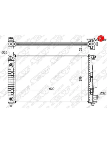Радиатор двигателя SAT (пластинчатый, 1.4/1.6/1.6D/1.7D/1.9/2.1, МКПП/АКПП) Mercedes-Benz A class  W168 - Vaneo  W414