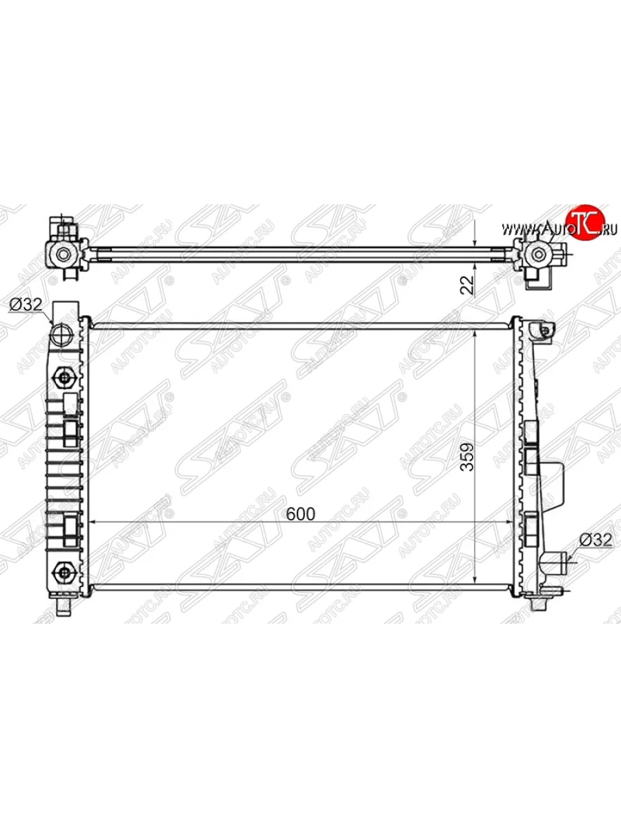 Радиатор двигателя SAT (пластинчатый, 1.4/1.6/1.6D/1.7D/1.9/2.1, МКПП/АКПП)  Mercedes-Benz  A class  W168, Vaneo  W414  в Керчи Республика Крым