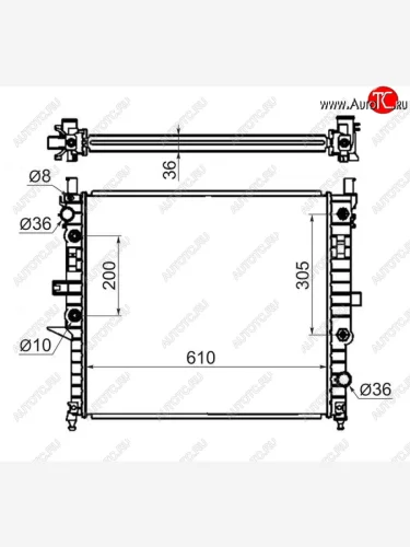 Радиатор двигателя SAT (пластинчатый, 2.3/3.2/3.5/4.3/5.0, МКПП/АКПП) Mercedes-Benz ML class W163 дорестайлинг (1997-2001)