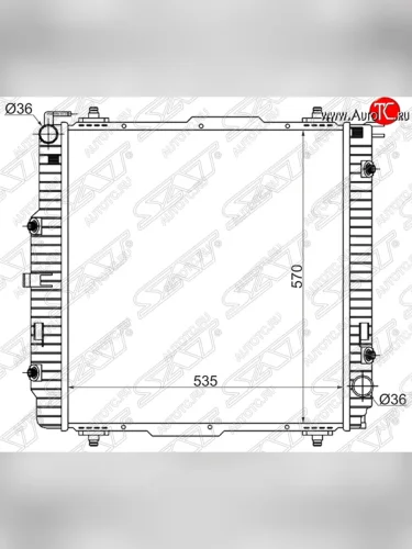 Радиатор двигателя SAT (пластинчатый, МКПП/АКПП) Mercedes-Benz G class  W463 (1989-1994) 5 дв. дорестайлинг
