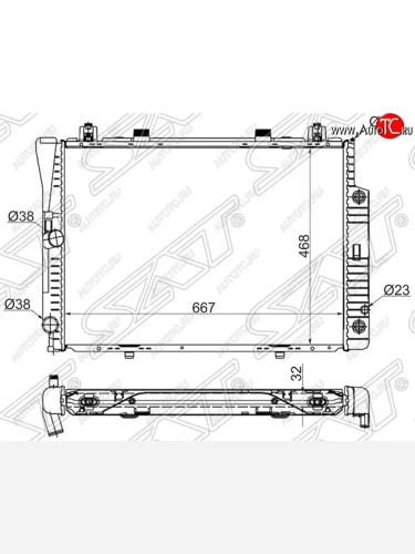 Радиатор двигателя SAT (пластинчатый, 2.8/3.0/3.2, МКПП/АКПП) Mercedes-Benz S class  W140 (1991-1998) Седан