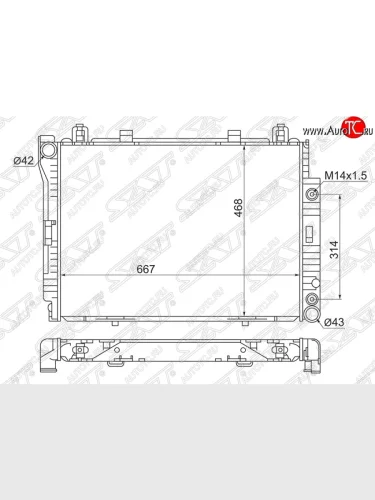 Радиатор двигателя SAT (пластинчатый, 3.0TD/3.5TD, МКПП/АКПП) Mercedes-Benz S class  W140 (1991-1998) Седан
