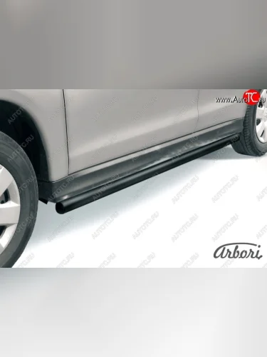 Защита штатных порогов Arbori (черная, d57 mm). Mitsubishi ASX дорестайлинг (2010-2012)