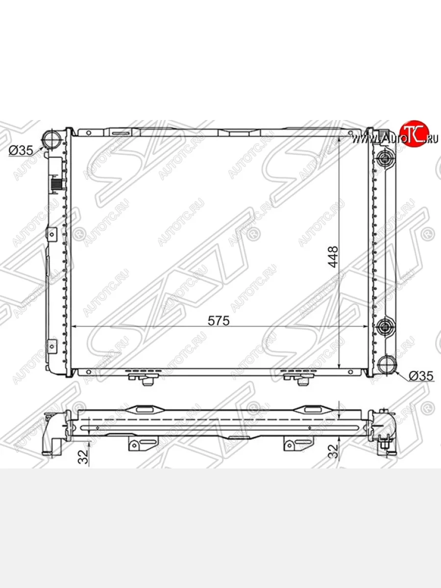 Радиатор двигателя (пластинчатый, 2.3, АКПП) SAT Mercedes-Benz C-Class W201 (190) седан (1982-1992)  в Самаре Самарской области