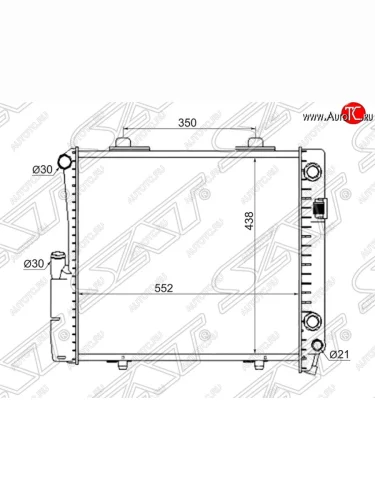 Радиатор двигателя (пластинчатый, 2.6/3.2, МКПП/АКПП) SAT Mercedes-Benz C-Class W201 (190) седан (1982-1992)