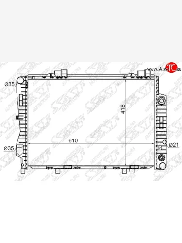 Радиатор двигателя (пластинчатый, 2.8/3.6, АКПП) SAT Mercedes-Benz C-Class S202 дорестайлинг универсал (1992-1997)