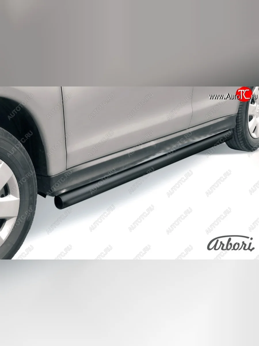 Защита штатных порогов Arbori (черная, d76 mm). Mitsubishi ASX дорестайлинг (2010-2012)  в Керчи Республика Крым