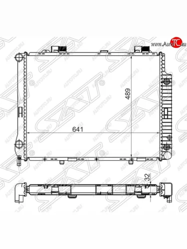 Радиатор двигателя SAT (пластинчатый, 2.8/3.2, АКПП) Mercedes-Benz E-Class W210 дорестайлинг седан (1996-1999)