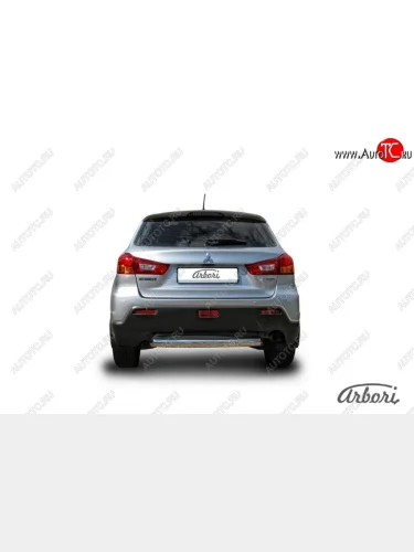 Защита заднего бампера Arbori (короткая, нержавейка, 1 труба d57 mm). Mitsubishi ASX дорестайлинг (2010-2012)