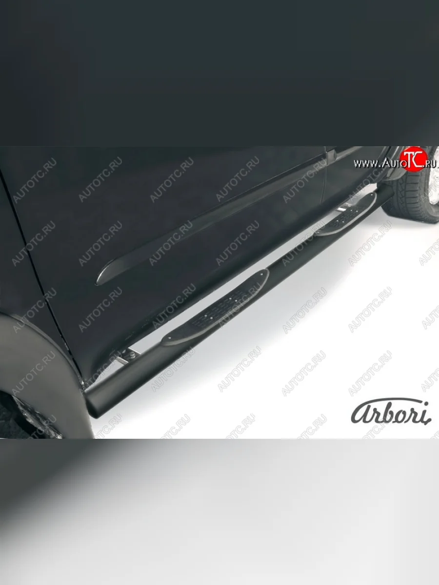 Защита штатных порогов TRITON Arbori (с проступью, черная, d76 mm). Mitsubishi L200 4  дорестайлинг (2006-2014)  в Керчи Республика Крым