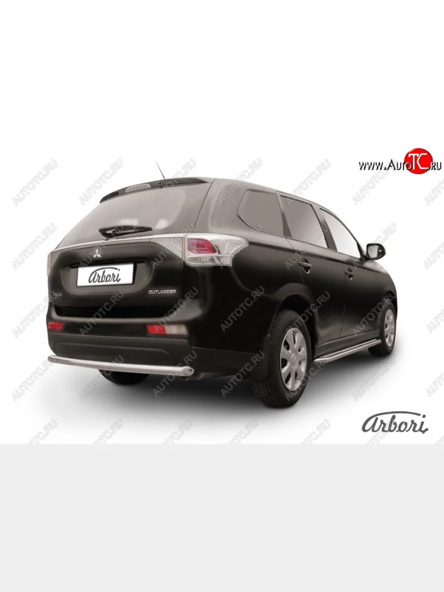 Защита заднего бампера Arbori (нержавейка, 1 труба d57 mm). Mitsubishi Outlander GF дорестайлинг (2012-2014)  в Керчи Республика Крым