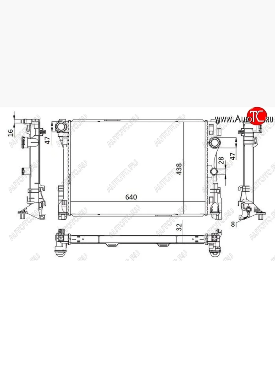 Радиатор двигателя SAT (пластинчатый, МКПП/АКПП) Mercedes-Benz CLS class C218 (2011-2017)  с доставкой в г. Керчь