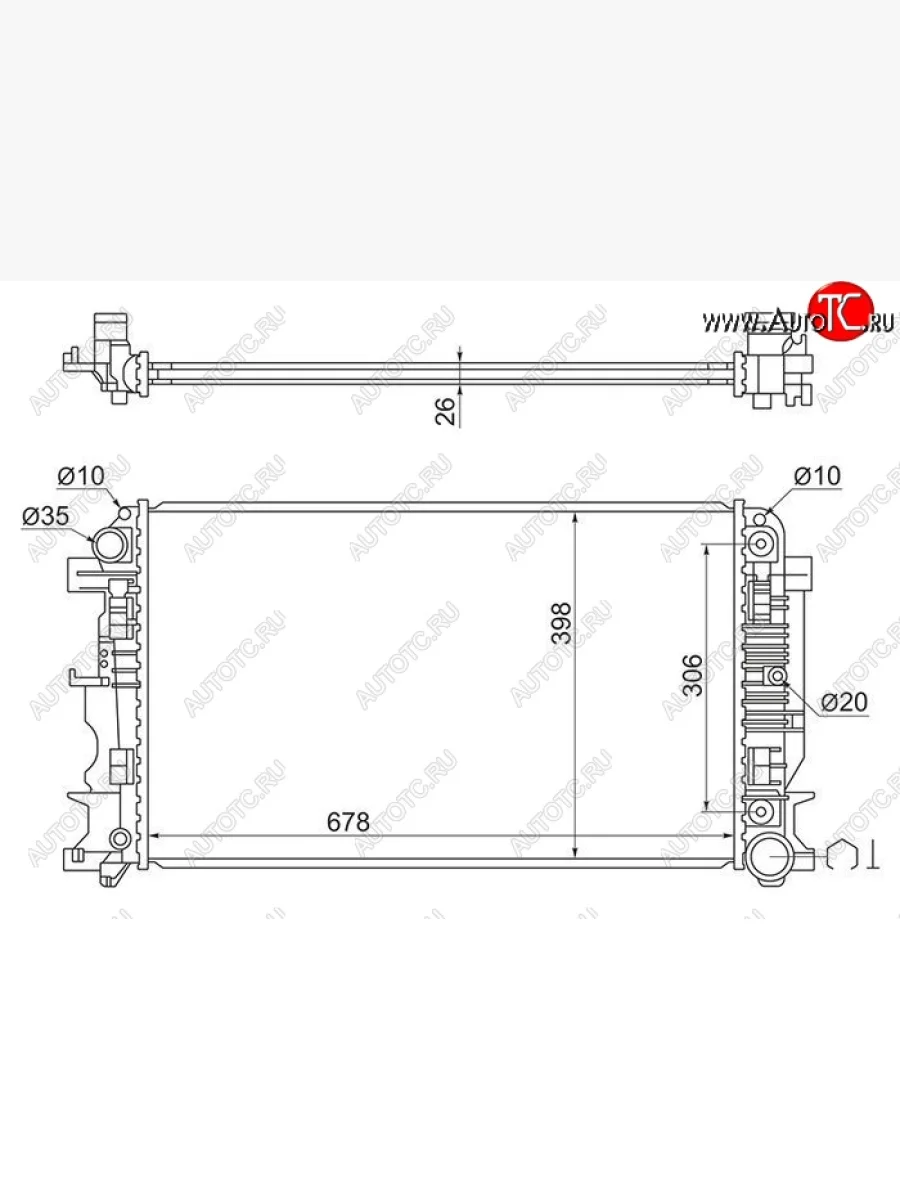 Радиатор двигателя (пластинчатый, МКПП/АКПП) SAT Mercedes-Benz Sprinter W906 рестайлинг (2014-2018)  в Керчи Республика Крым