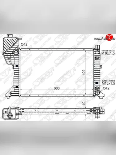Радиатор двигателя SAT (пластинчатый, АКПП) Mercedes-Benz Sprinter W905 рестайлинг (2000-2006)