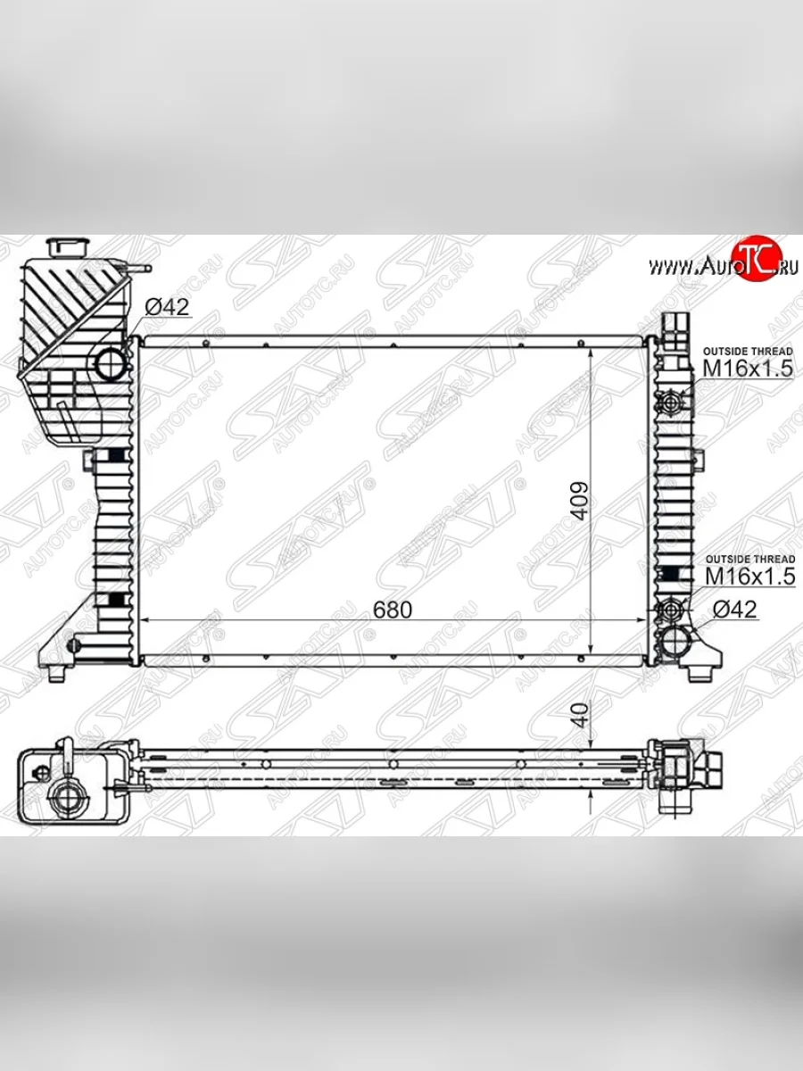 Радиатор двигателя SAT (пластинчатый, АКПП) Mercedes-Benz Sprinter W905 рестайлинг (2000-2006)  в Перми Пермском крае