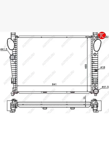 Радиатор двигателя SAT (пластинчатый, 2.8/3.2/3.2D/3.5/4.0D/4.3/5.0/5.5/6.0/6.5, АКПП) Mercedes-Benz CL class W215 (1999-2006)
