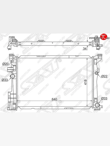 Радиатор двигателя SAT (пластинчатый, АКПП) Mercedes-Benz B-Class W246/T246 хэтчбэк (2011-2018)