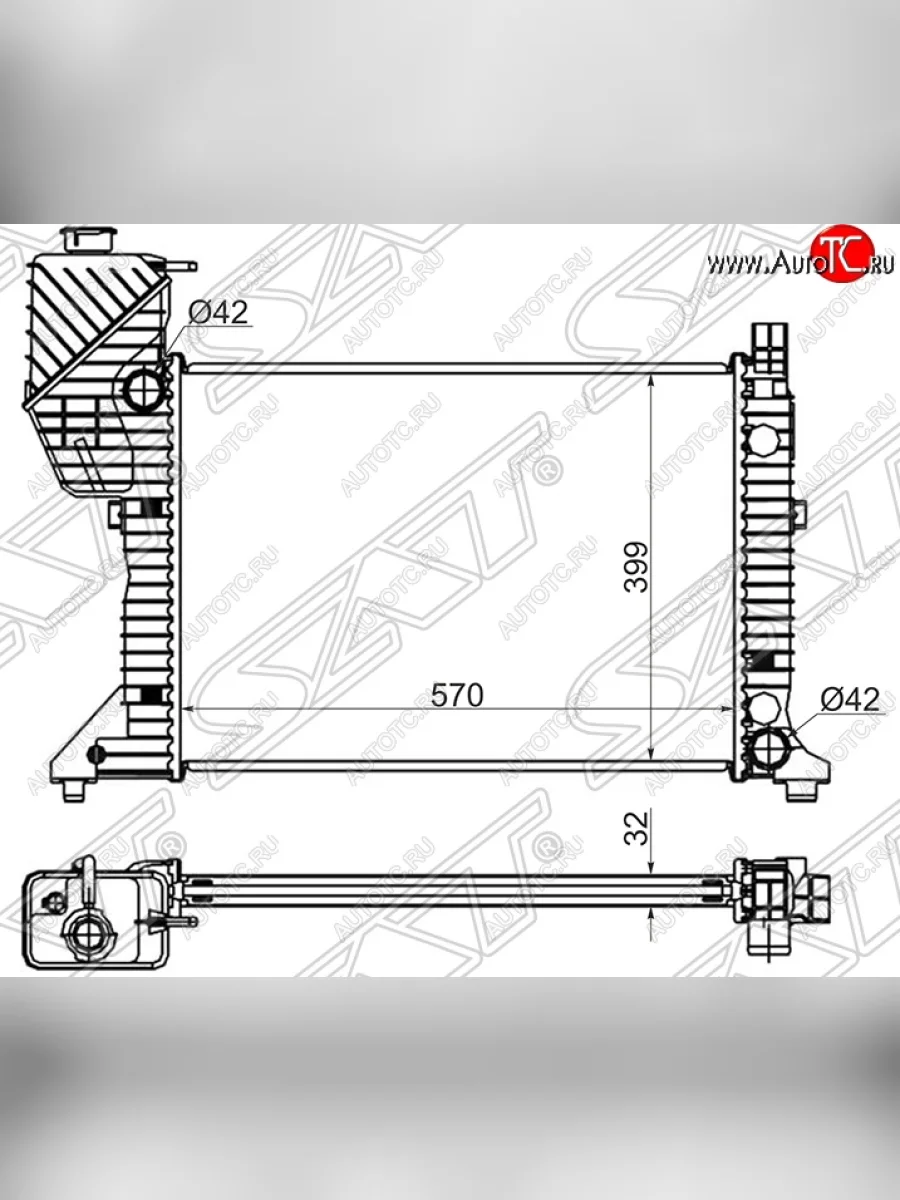 Радиатор двигателя SAT (трубчатый, МКПП) Mercedes-Benz Sprinter W905 рестайлинг (2000-2006)  с доставкой в г. Керчь