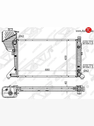Радиатор двигателя SAT (трубчатый, АКПП) Mercedes-Benz Sprinter W906 рестайлинг (2014-2018)