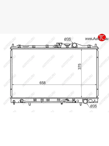 Радиатор двигателя SAT (пластинчатый, МКПП/АКПП) Mitsubishi Lancer 7 седан (1991-1995)