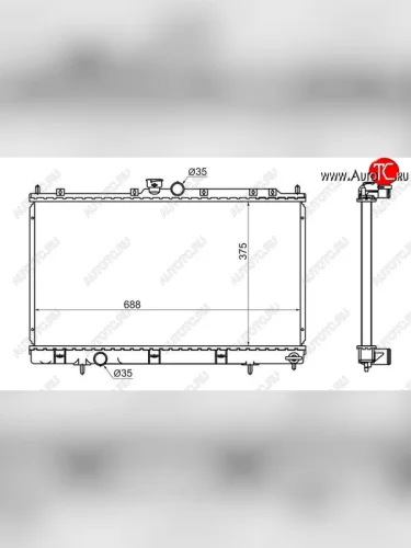 Радиатор двигателя SAT (пластинчатый, 1.3/1.5/1.6/2.0, МКПП) Mitsubishi Lancer 9 CS универсал 1-ый рестайлинг (2003-2005)