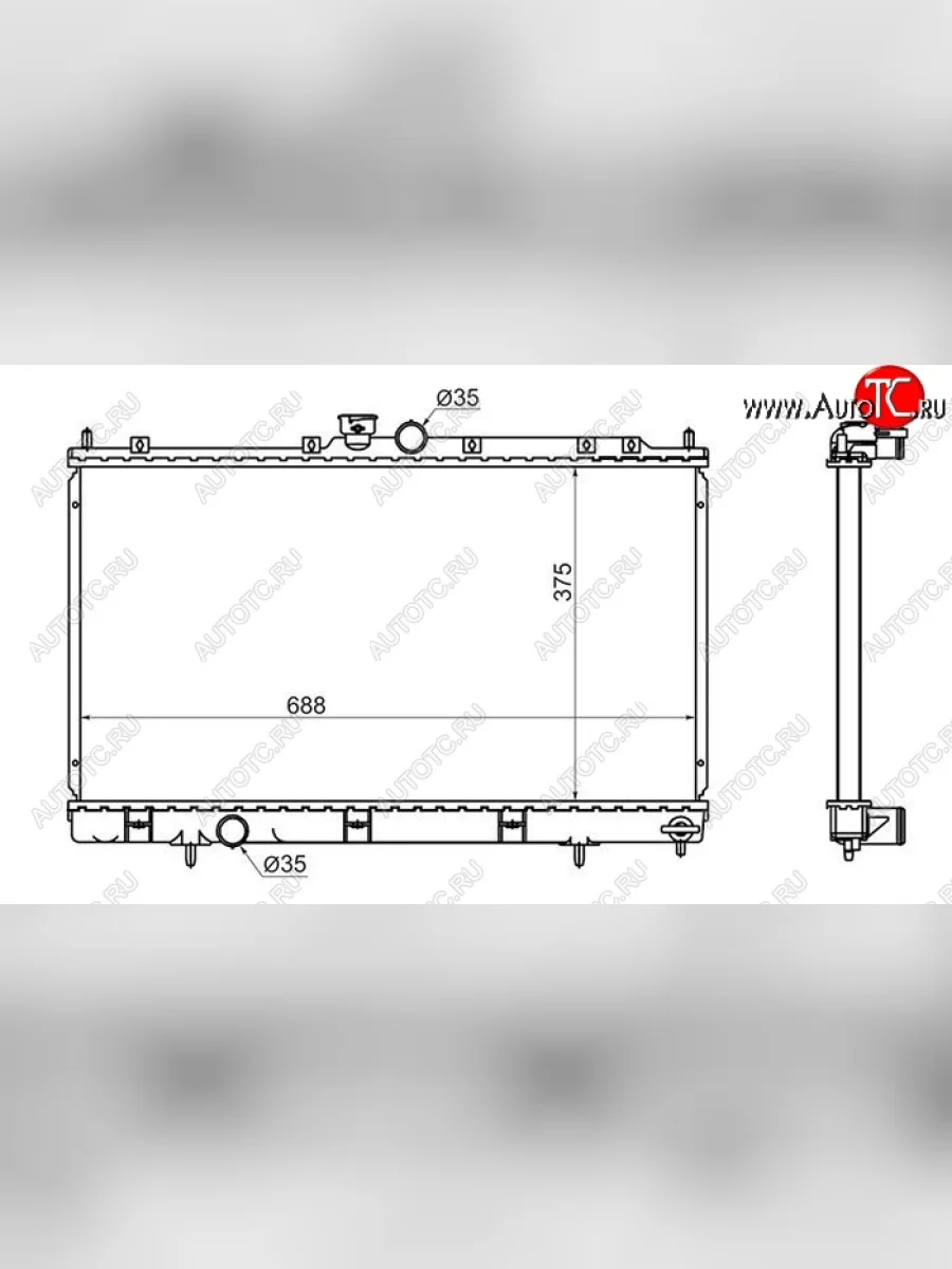 Радиатор двигателя SAT (пластинчатый, 1.3/1.5/1.6/2.0, МКПП) Mitsubishi Lancer 9 CS седан 2-ой рестайлинг (2005-2009)  с доставкой в г. Пермь