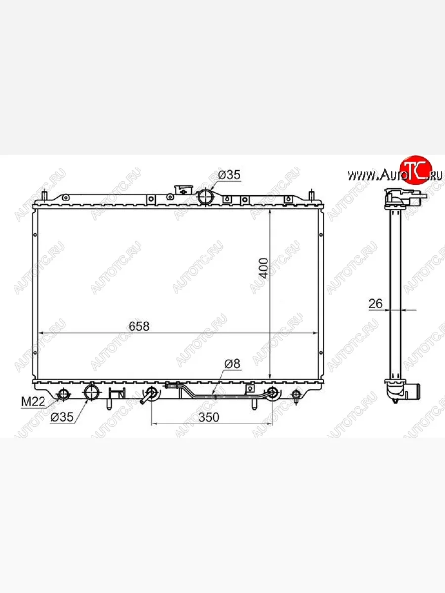 Радиатор двигателя (пластинчатый, МКПП/АКПП) SAT Mitsubishi Carisma (1996-1999)  с доставкой в г. Керчь