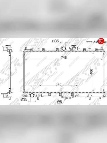 Радиатор двигателя (пластинчатый, МКПП/АКПП) SAT Mitsubishi Galant 9 седан (2004-2009)
