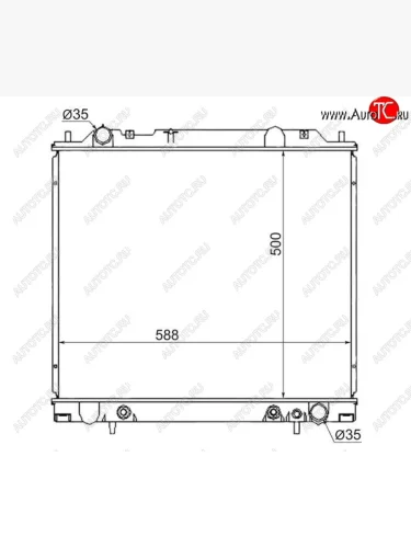 Радиатор двигателя (пластинчатый, 2.8D, МКПП/АКПП) SAT Mitsubishi L400 (1994-2006)