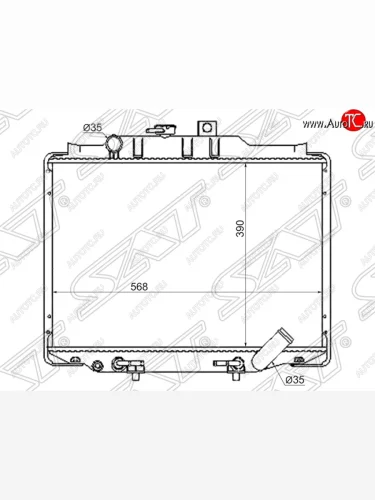 Радиатор двигателя SAT (пластинчатый, Diesel, МКПП/АКПП) Mitsubishi Delica 4 дорестайлинг (1994-1997)