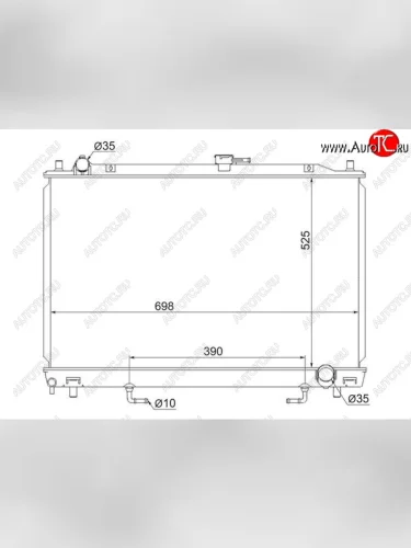 Радиатор двигателя (пластинчатый, МКПП/АКПП) SAT Mitsubishi Pajero 4 V90 дорестайлинг (2006-2011)