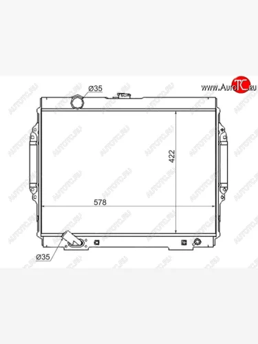 Радиатор двигателя SAT (пластинчатый, 3.0, АКПП) Mitsubishi Pajero 1 L040 (1982-1991)