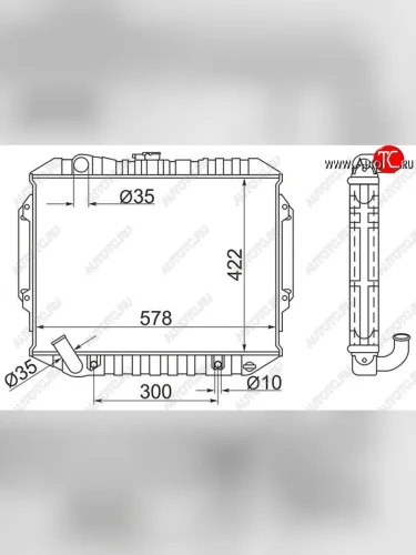 Радиатор двигателя SAT (пластинчатый, 3.0, МКПП/АКПП) Mitsubishi Pajero 1 L040 (1982-1991)