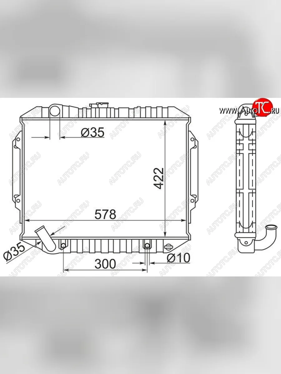 Радиатор двигателя SAT (пластинчатый, 3.0, МКПП/АКПП) Mitsubishi Pajero 2 V30/V40 5 дв. дорестайлинг (1991-1997)  в Перми Пермском крае