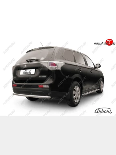 Защита заднего бампера (рестайлинг) Arbori (нержавейка, 1 труба d57 mm). Mitsubishi Outlander  GF (2014-2016) 1-ый рестайлинг