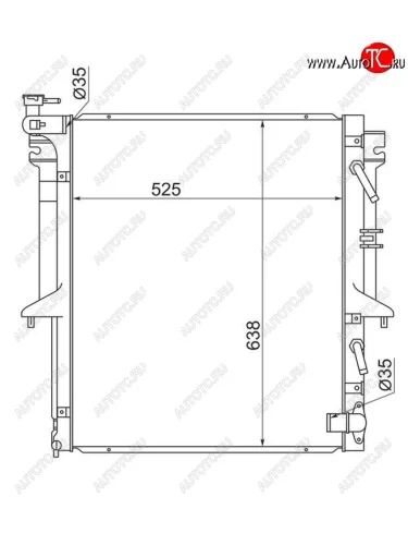 Радиатор двигателя (пластинчатый, 2.5D, МКПП/АКПП) SAT Mitsubishi L200 5 KK,KL рестайлинг (2018-2022)
