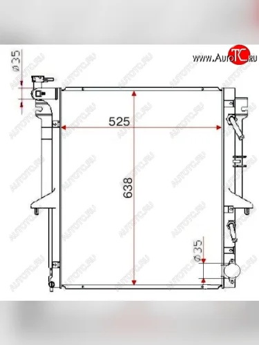 Радиатор двигателя SAT (пластинчатый, 3.0/3.5/3.2D, МКПП/АКПП) Mitsubishi L200 5 KK,KL дорестайлинг (2015-2019)