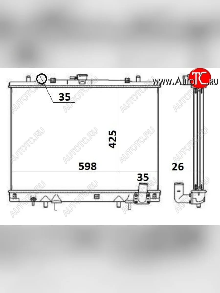 Радиатор двигателя SAT (пластинчатый, 2.5D, МКПП/АКПП, 4WD) Mitsubishi L200 3 K6T-K7T дорестайлинг (1996-2005)  в Перми Пермском крае