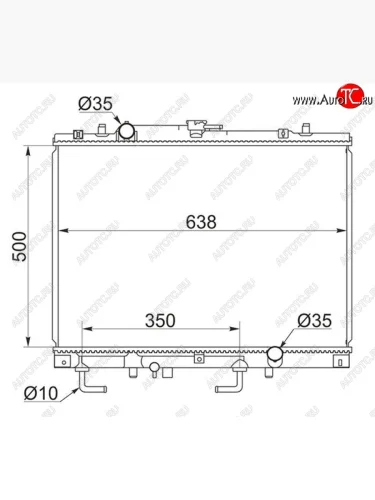 Радиатор двигателя (пластинчатый, 2.8D, АКПП) SAT Mitsubishi Challenger K9-W (1996-2001)