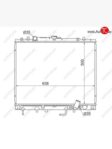 Радиатор двигателя (пластинчатый, 2.5D, МКПП/АКПП) SAT Mitsubishi L200 3 K6T-K7T дорестайлинг (1996-2005)