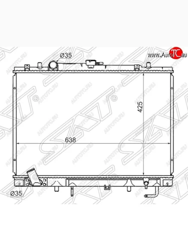 Радиатор двигателя (пластинчатый, 3.0/3.5, МКПП/АКПП) SAT Mitsubishi Challenger K9-W (1996-2001)
