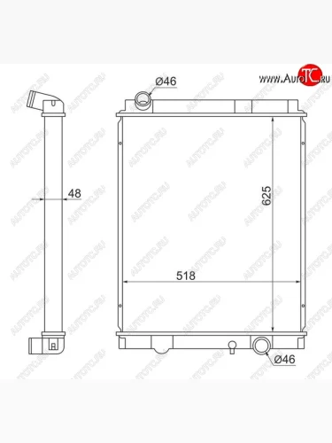 Радиатор двигателя (пластинчатый, МКПП) SAT Mitsubishi Fuso Canter (2000-2007)