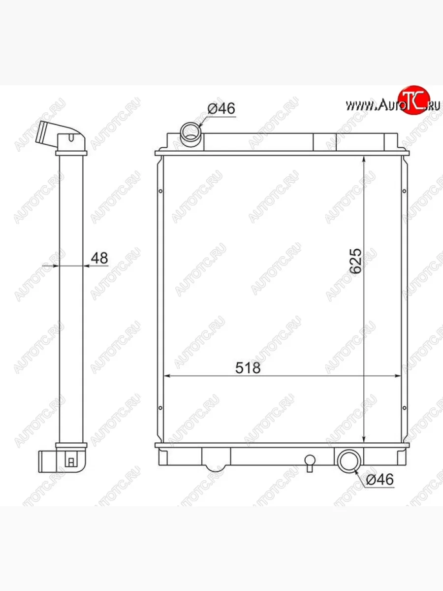 Радиатор двигателя (пластинчатый, МКПП) SAT Mitsubishi Fuso Canter (2000-2007)  в Керчи Республика Крым